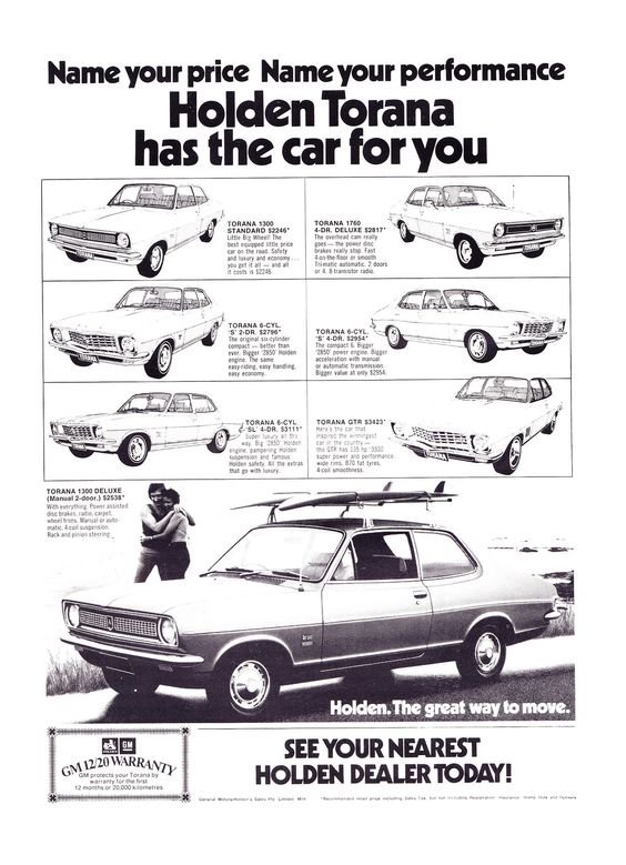 1973 Holden LJ Torana Range
